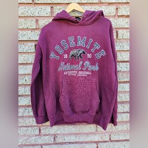 Yosemite National Park Heather Maroon Hoodie